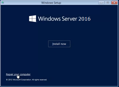 windows server 2016 install