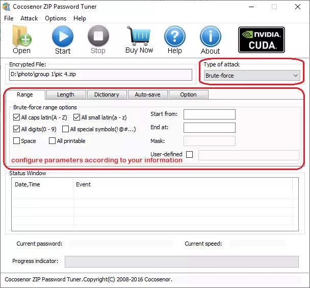 configure parameters