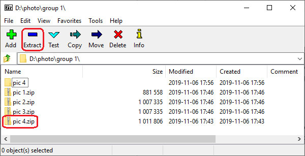 unpack zip file