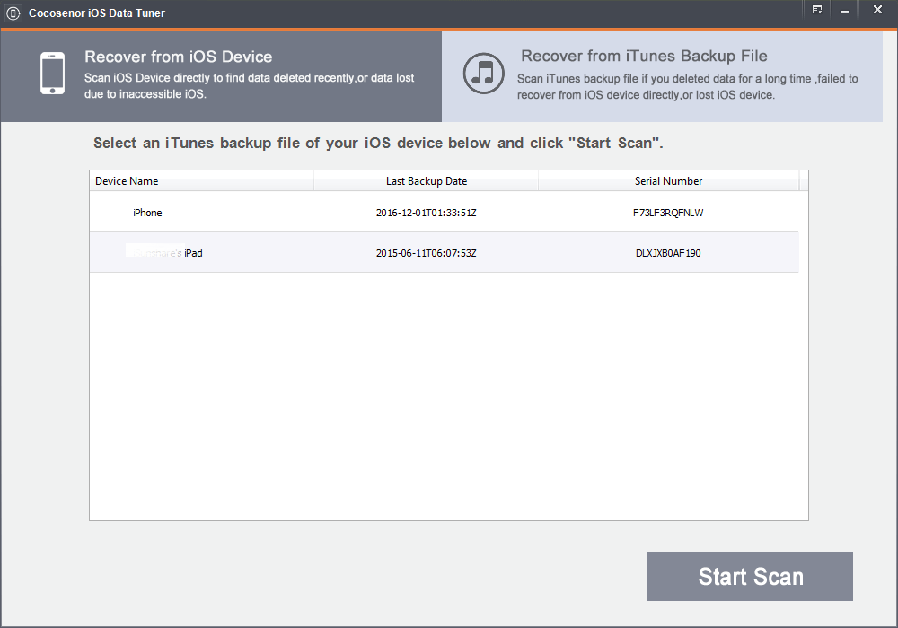 Cocosenor iOS Data Tuner screenshot