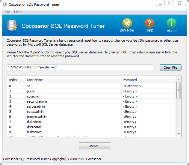 sql password tuner