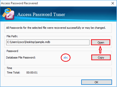 access password is recovered