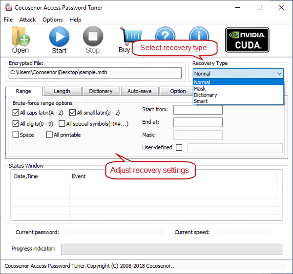 Windows 7 Cocosenor Access Password Tuner 3.1.0 full