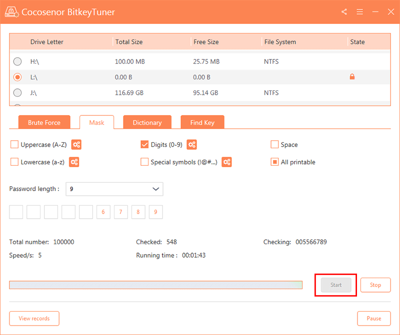 start password recovery process