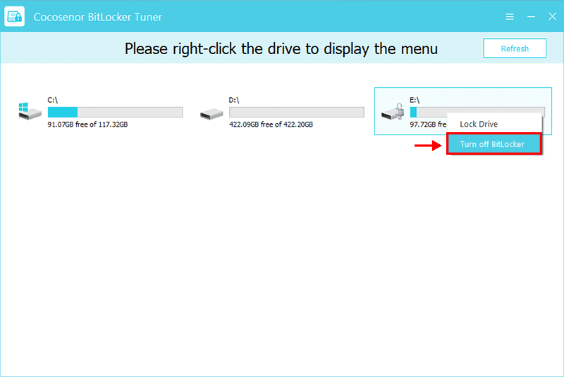 click turn off bitlocker