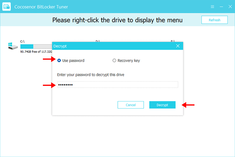 click decrypt