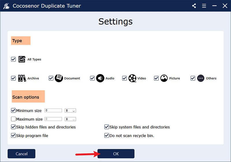 configure scan strategy