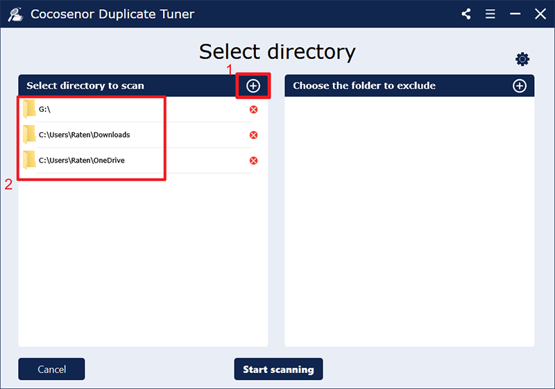 select directory to scan