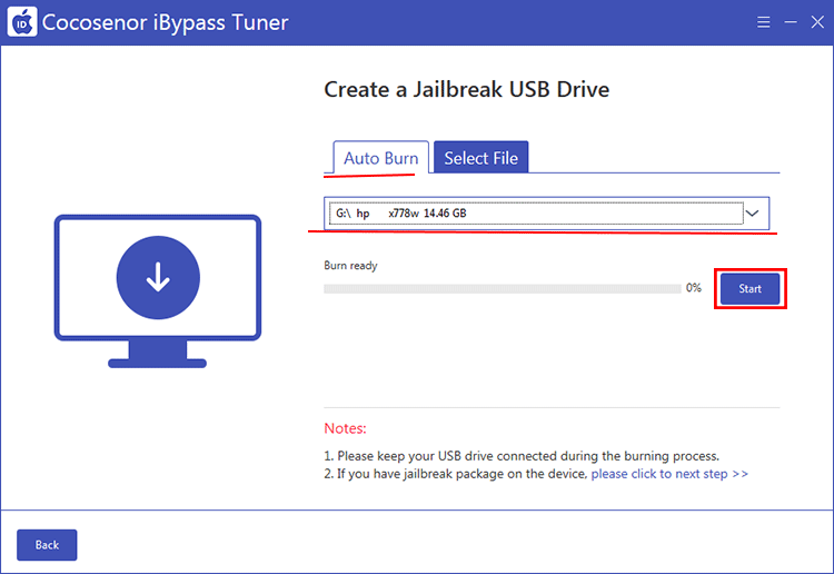 auto burn USB drive