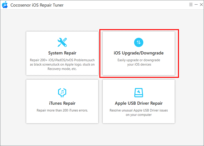 choose iOS Upgrade/Downgrade