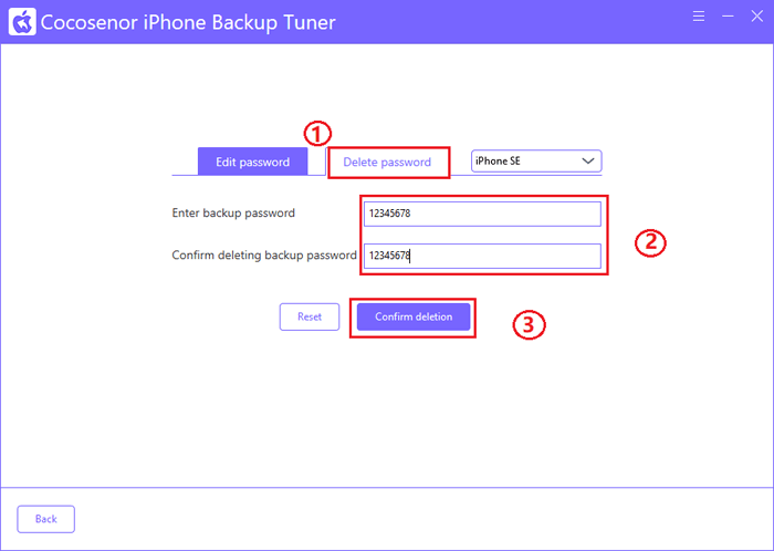 delete password