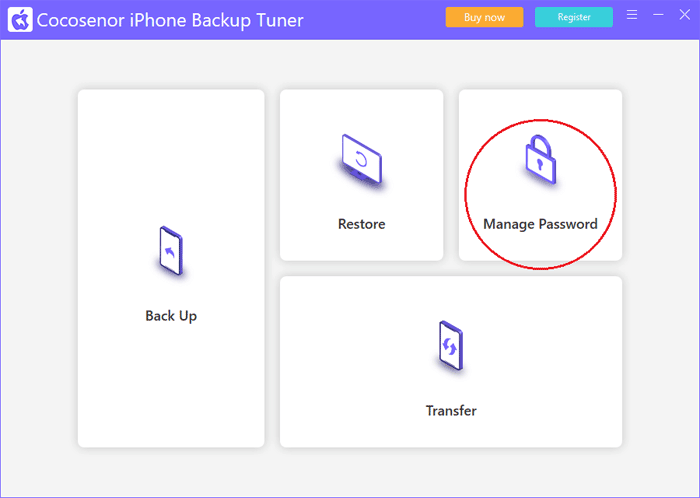 manage password section