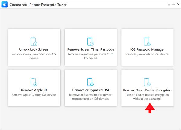 choose Remove iTunes Backup Encryption