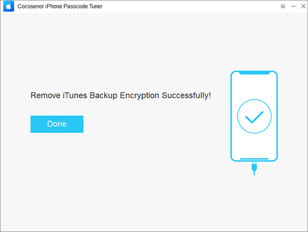 remove iTunes backup encryption successfully