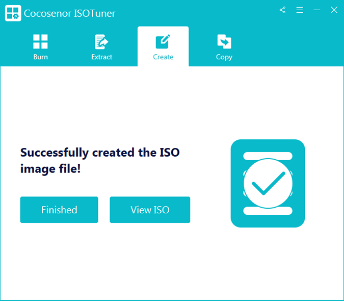 successfully created ISO image