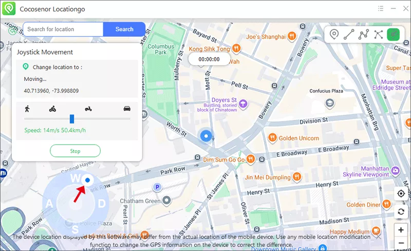 control movement with joystick
