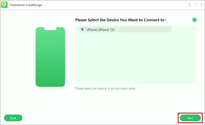 select iPhone and click Next