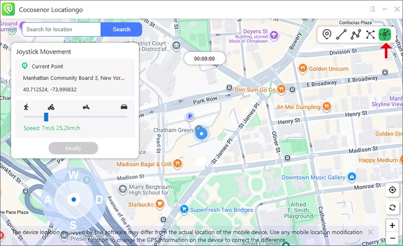 select Joycstick movement