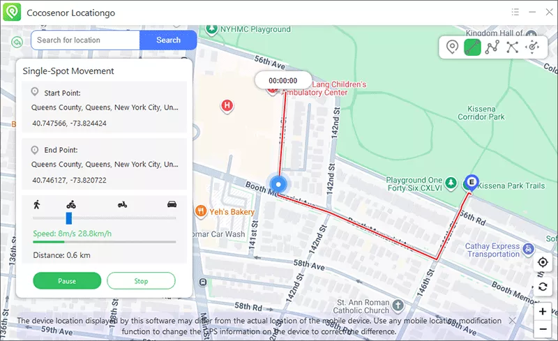 single-spot movement process