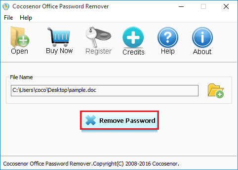click remove password