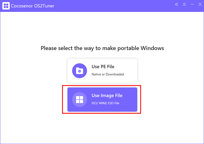 choose Use Image File