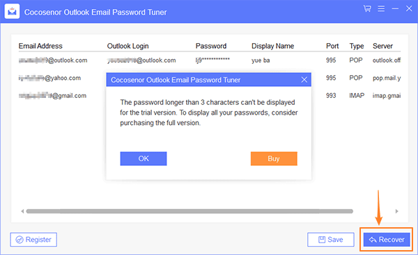 Cocosenor Outlook Email Password Tuner Windows 11 download