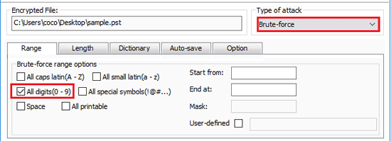 set password range