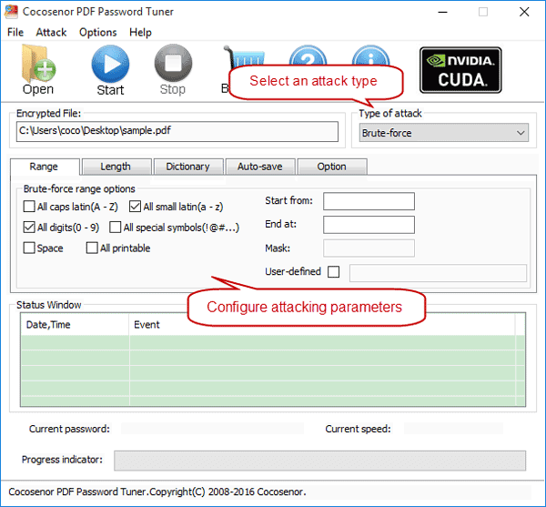 configure parameters