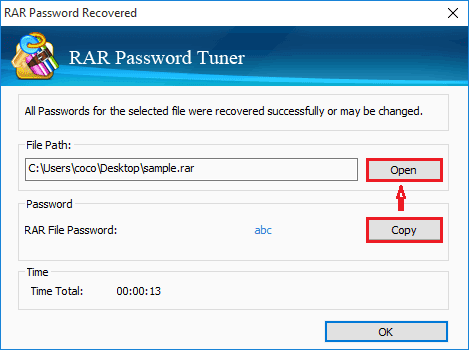 rar password recovered