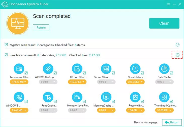 details of scan result