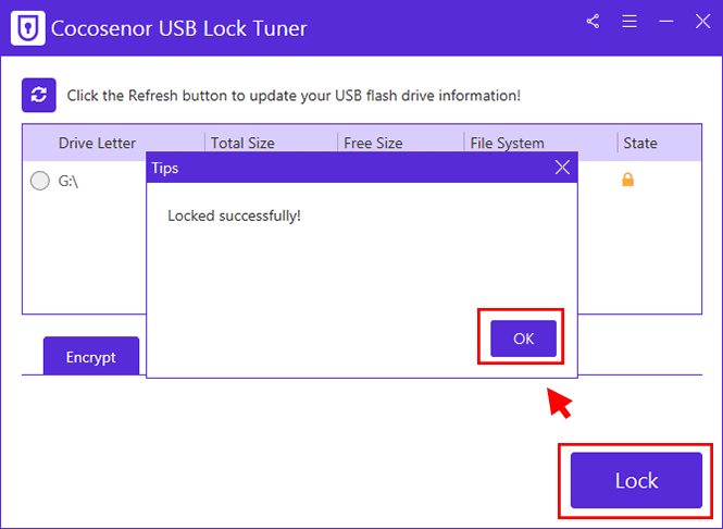 lock successfully