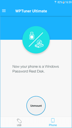 password reset disk is created