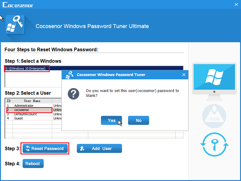 reset windows password