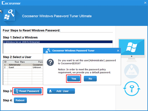 reset password