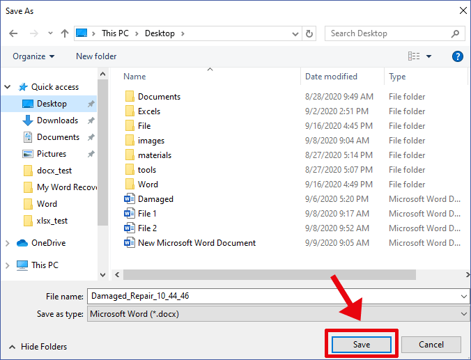set a path to save restored file
