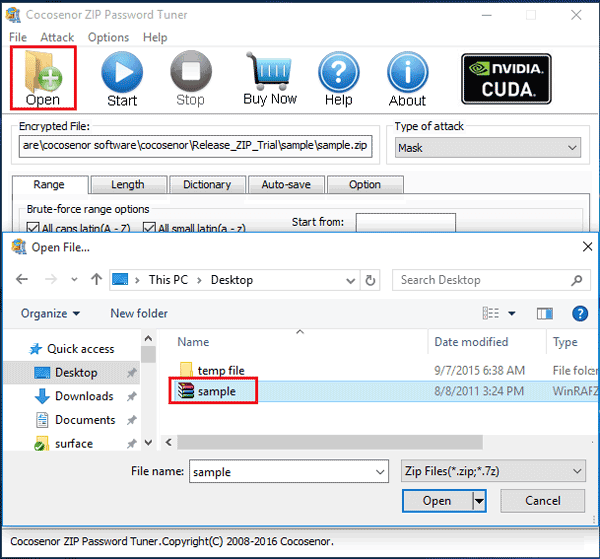 Unlock Password Protected ZIP File with ZIP Password Tuner